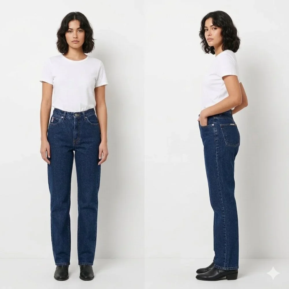 Vintage Guess Jeans American Tradition - Dark Wash High Rise Straight - Size 29 - Picture 2 of 8